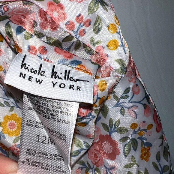 Nicole Miller New York Toddler Reversible Fuzzy Floral Rain Jacket Size 12M - Picture 4 of 4